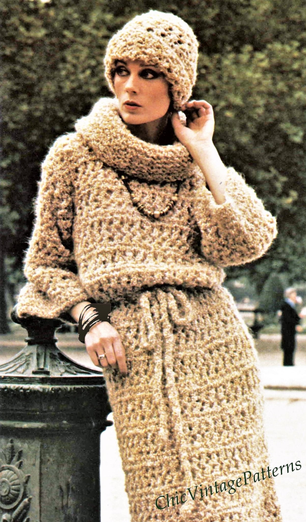 Ladies Dress and Hat Knitting Pattern | ChicVintagePatterns Ladies Dress and Hat Knitting Pattern | ChicVintagePatterns