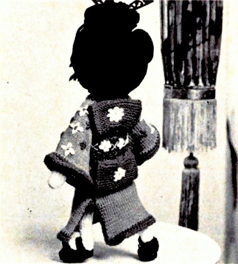 Knitted Geisha Doll Pattern, Soft Toy Pattern, Instant Download