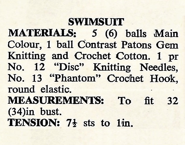 Knitted Swimsuit Pattern, One Piece Swimsuit, Instant Download