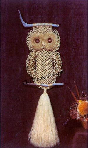 Macrame Owl Wall Hanging Pattern, Digital Download Pattern