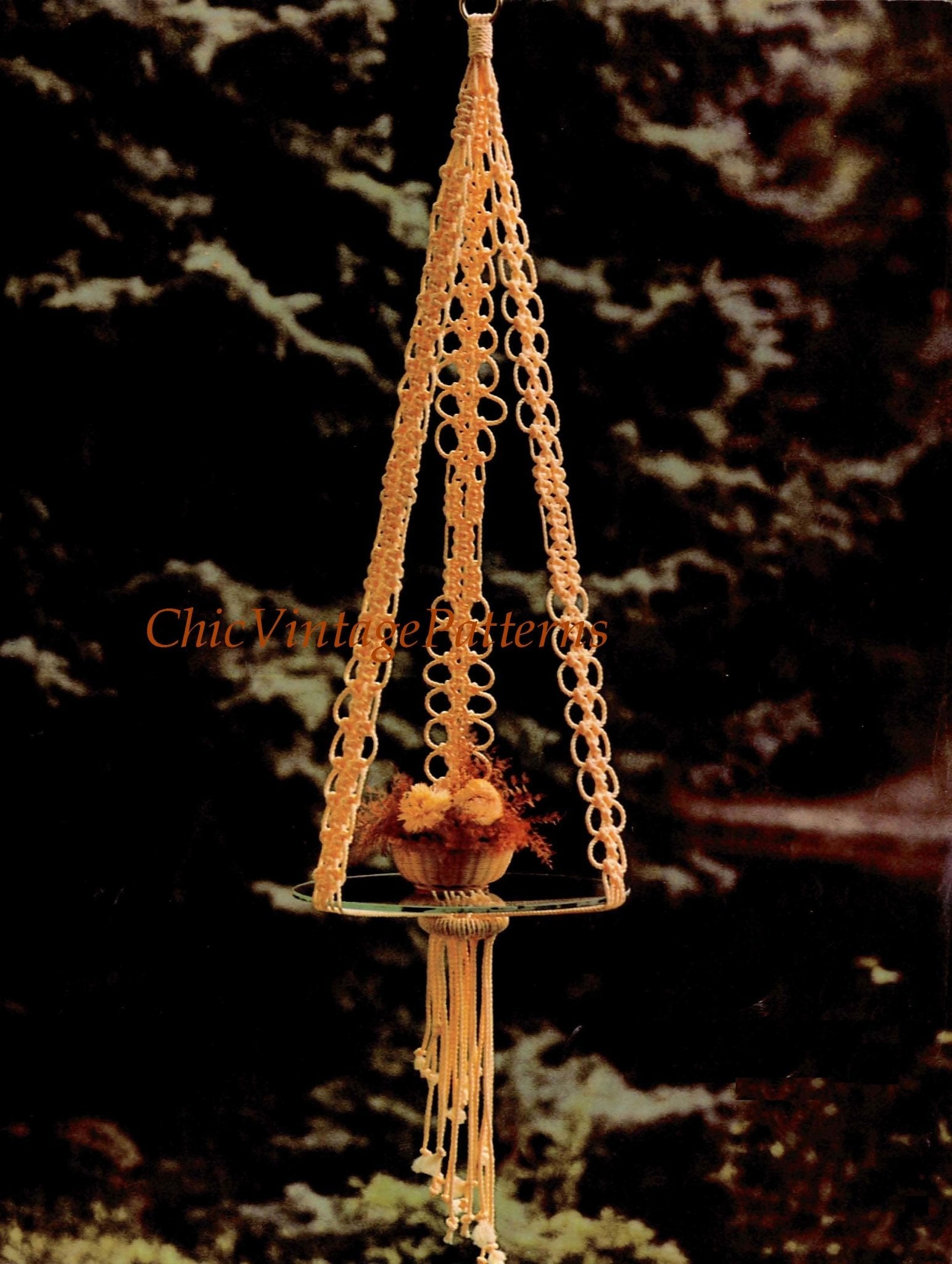 macrame plant hanger table Macrame Hanging Table Pattern, Rustic Decor