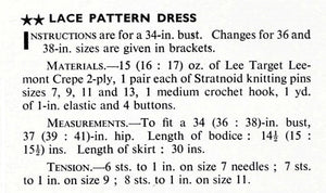 Ladies Knitted Dress Pattern, Elegant Knitted Lace Dress, Digital Pattern