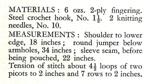 Ladies Sweater Pattern, 1930's Crochet Jumper, PDF Crochet Pattern