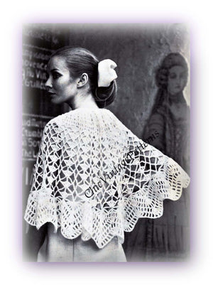 Ladies Lacy Poncho Crochet Pattern, Instant Download