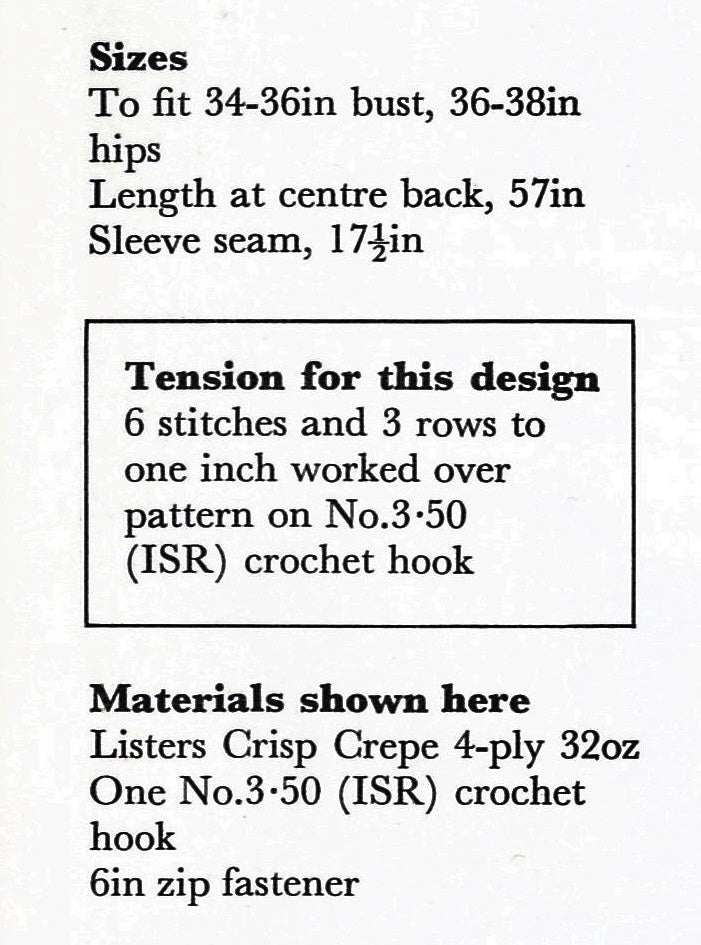 Ladies Crochet Dress Pattern, Long Retro Dress, Instant Download