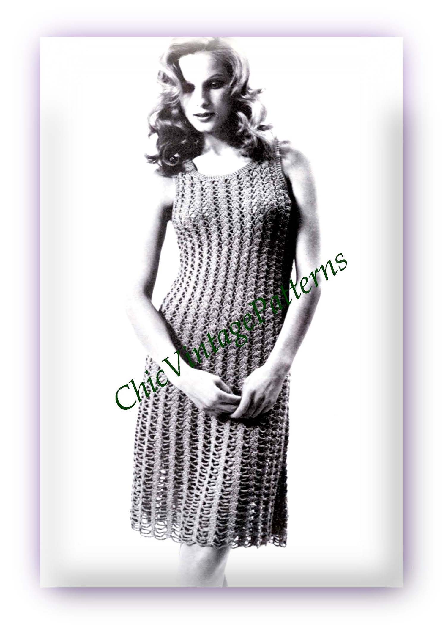 Crochet Dress Pattern, Ladies Summer Dress, Digital Download