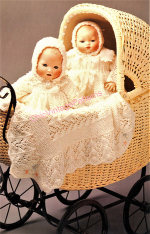 Knitted Dolls Layette Pattern, Two Styles, Two Sizes, Instant Download