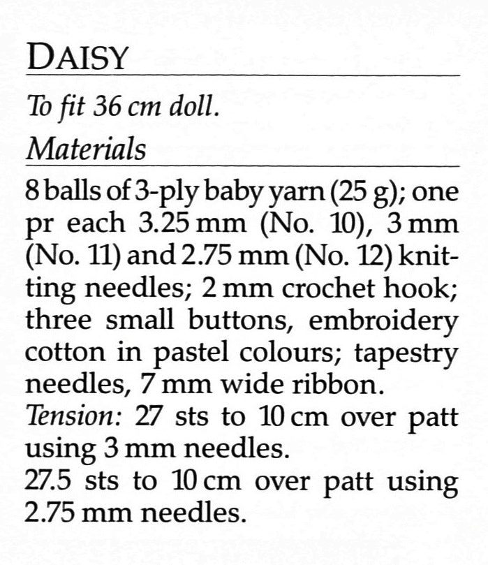 Knitted Dolls Layette Pattern, Two Styles, Two Sizes, Instant Download