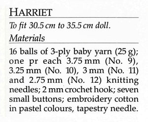 Knitted Dolls Layette Pattern, Two Styles, Two Sizes, Instant Download