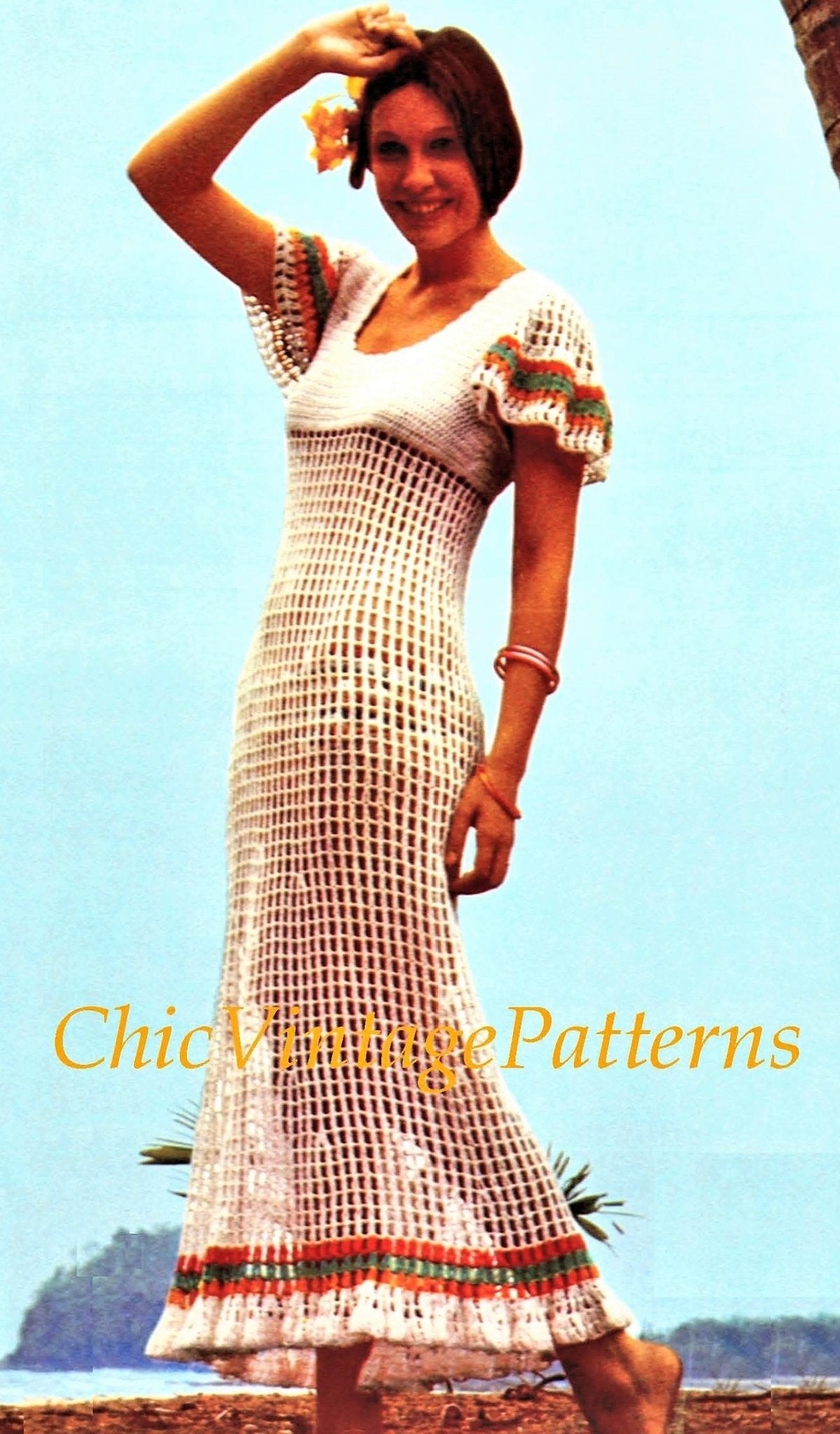 Crochet shop 70s dress