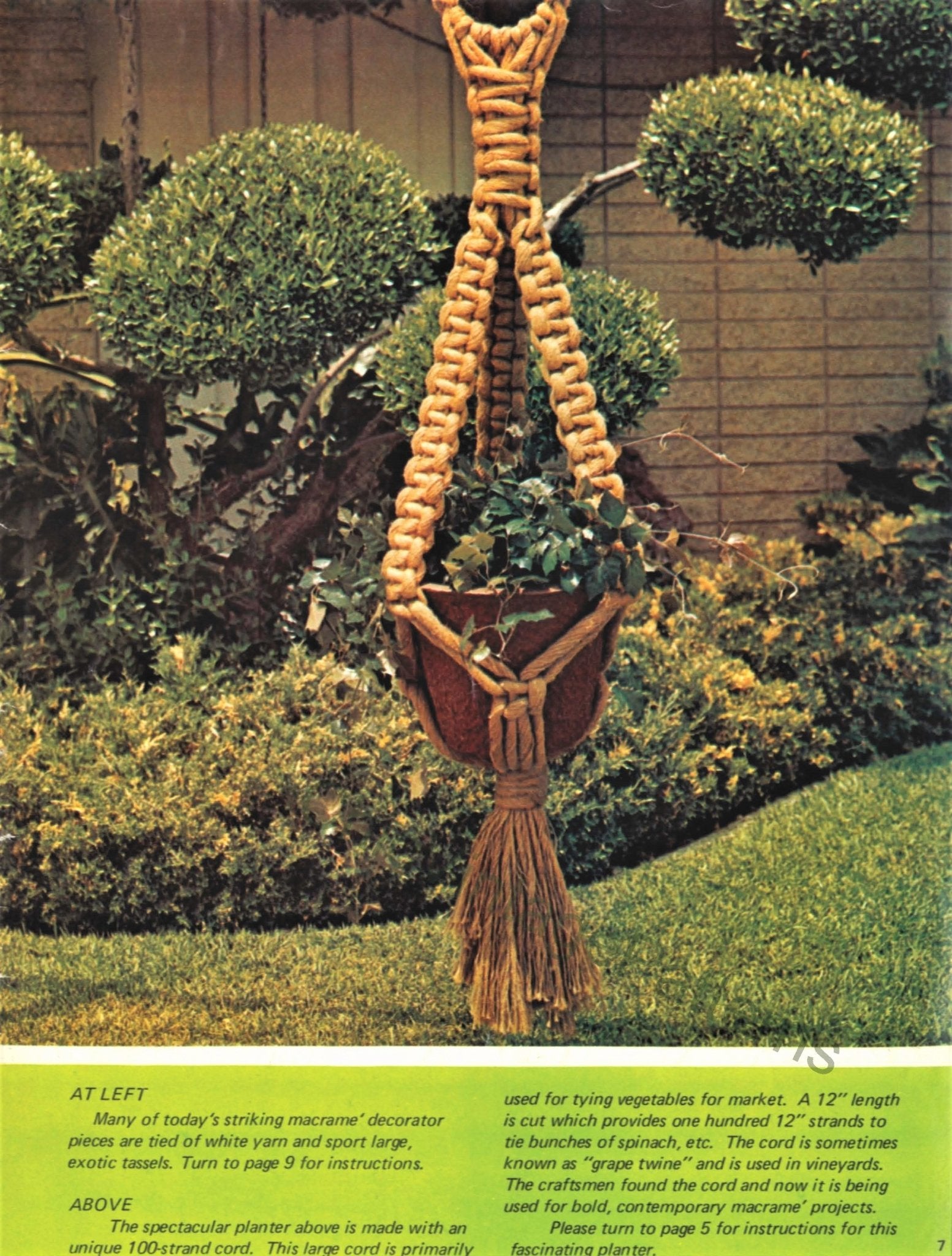 70's macrame plant hanger Vintage Macrame Pattern Book, Macrame Magic