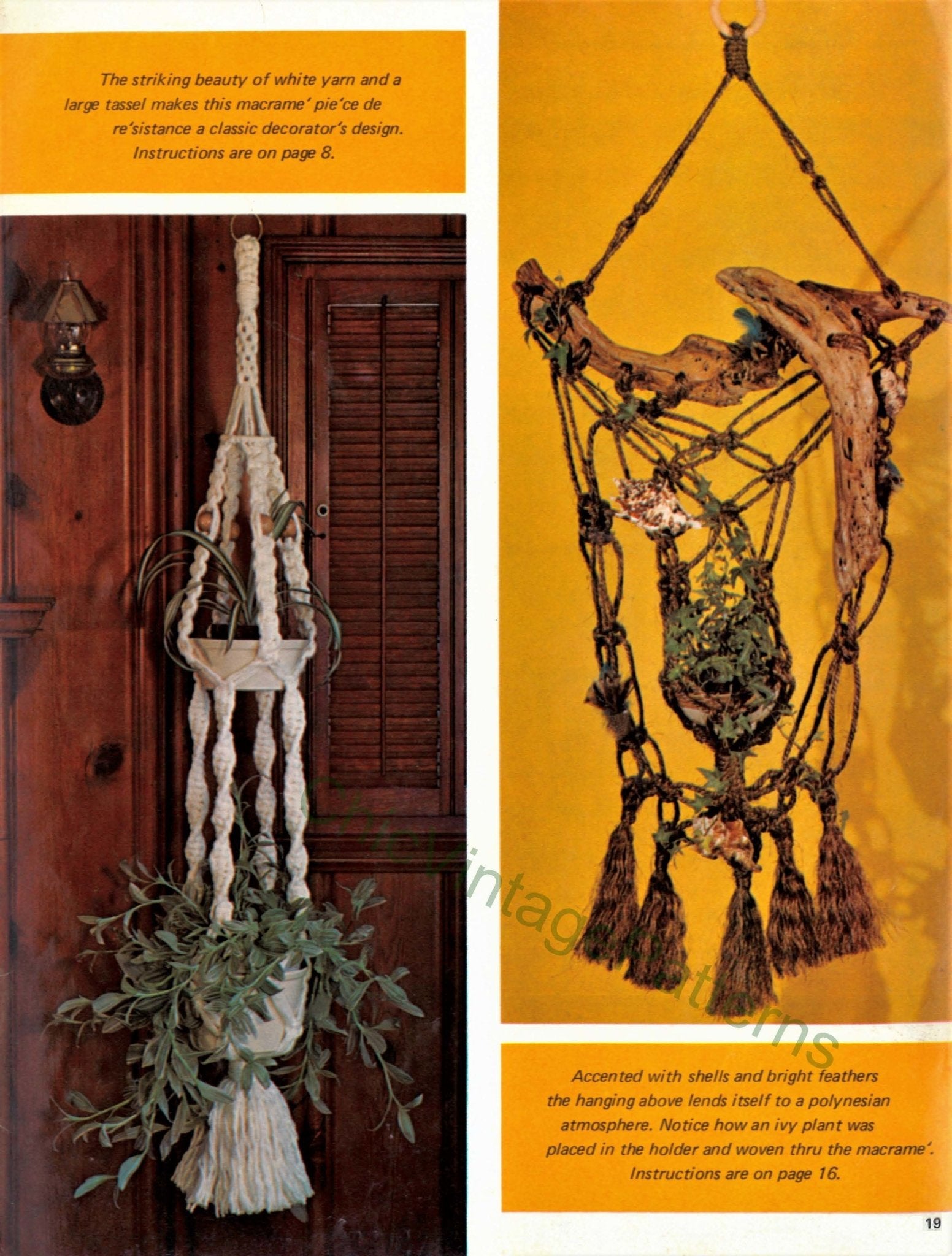 macrame plant hanger 70s Vintage Macrame Pattern Book, Macrame Magic