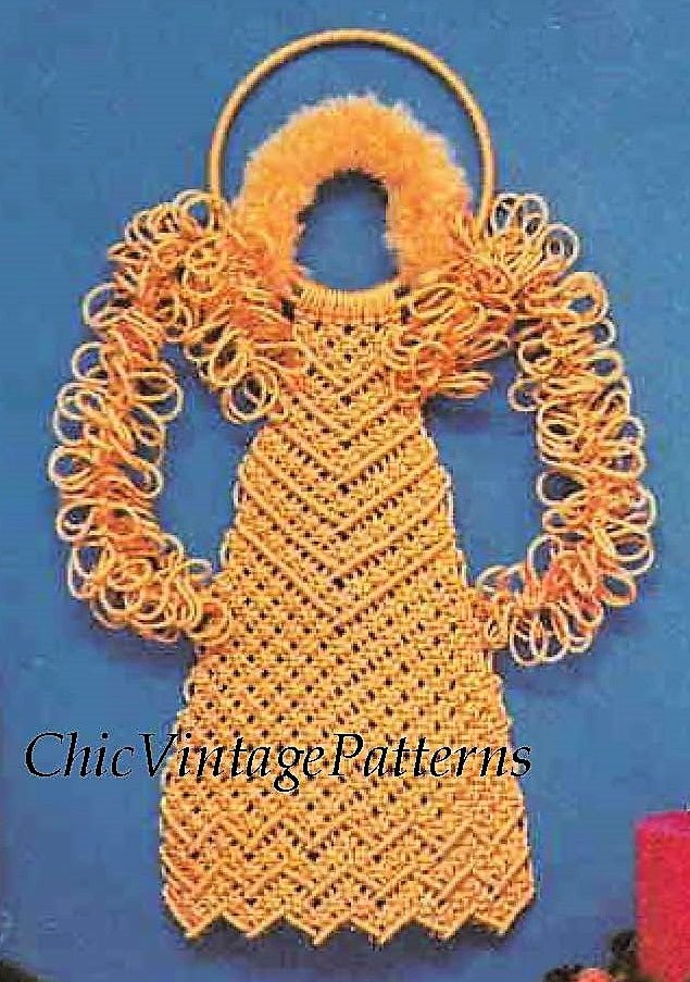 Macrame Angel Pattern, Christmas Wall Hanging, Digital Download