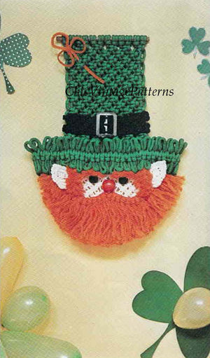 Macrame Leprechaun Pattern,  Wall Hanging,  Digital Pattern,