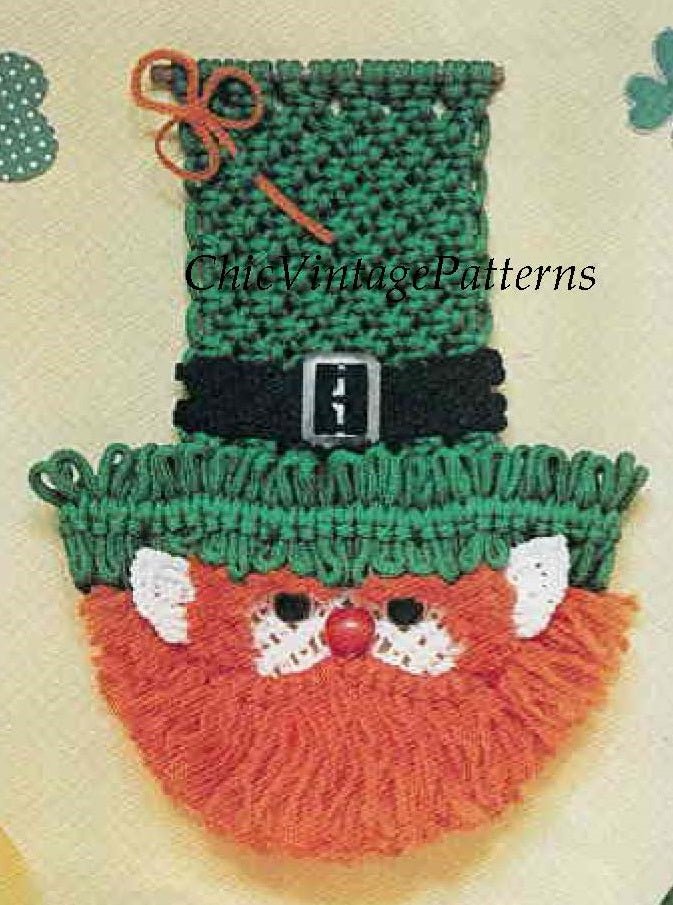 Macrame Leprechaun Pattern,  Wall Hanging,  Digital Pattern,