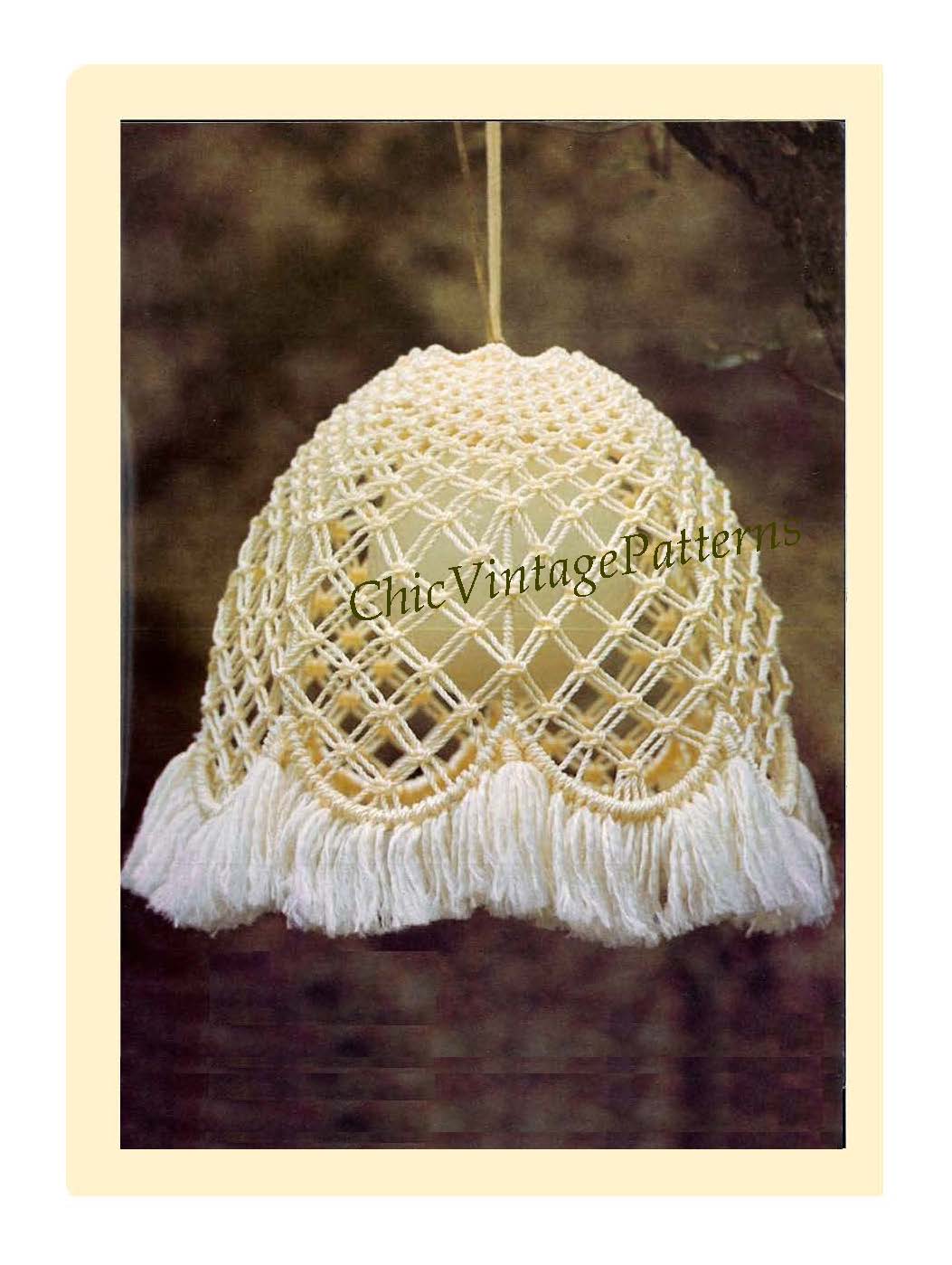 Macrame Lamp, Macrame Lightshade Pattern, Instant Download