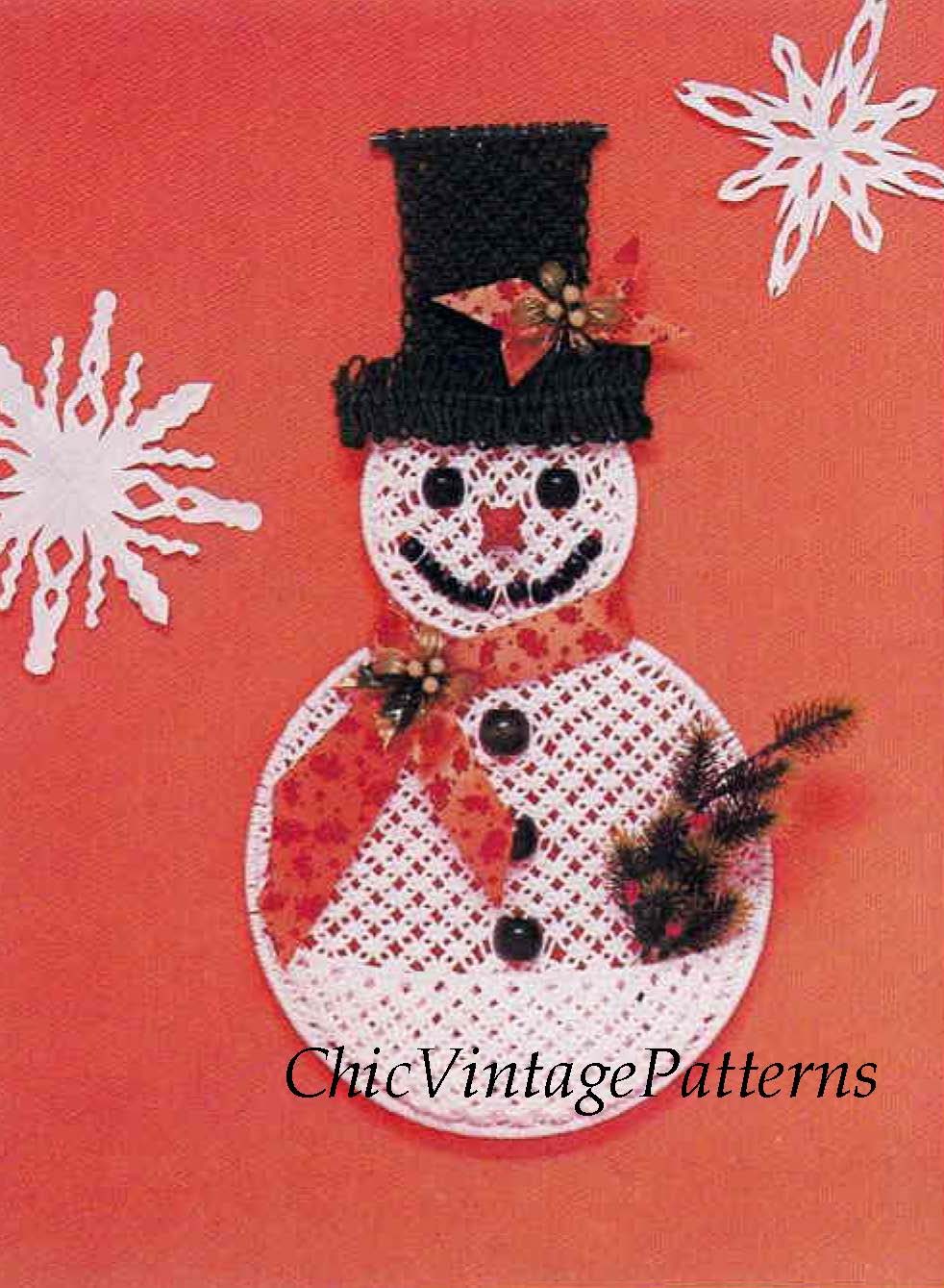 Christmas Wall Hanging, Macrame Snowman Pattern, Digital Download