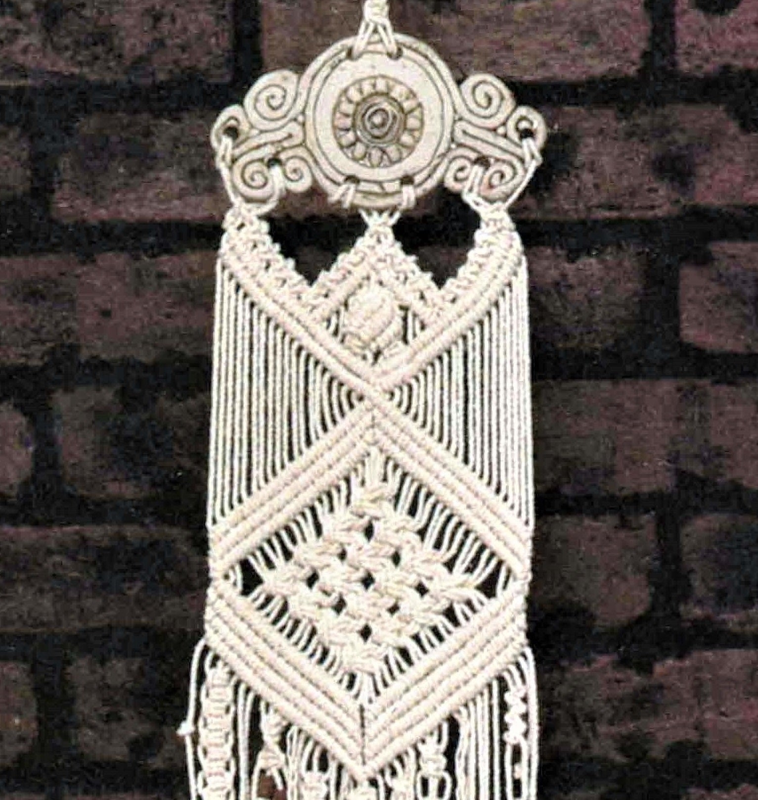 Macrame Windchimes Pattern, Retro Ceramic Windchimes, Digital Download