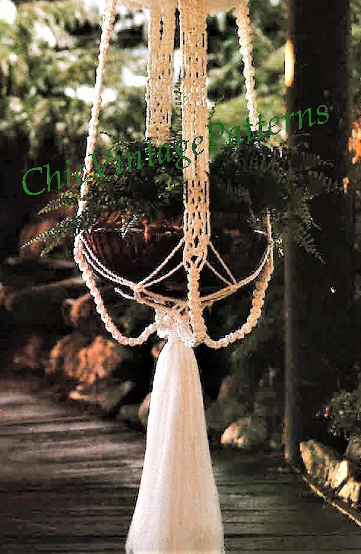 macrame plant hanger with crystals Macrame Plant Hanger Pattern, Garden Decor