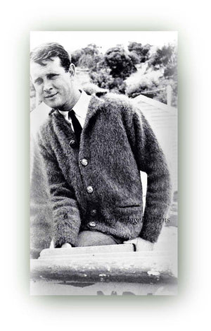 Knitted Men's Cardigan Pattern, Vintage Mohair | ChicVintagePatterns