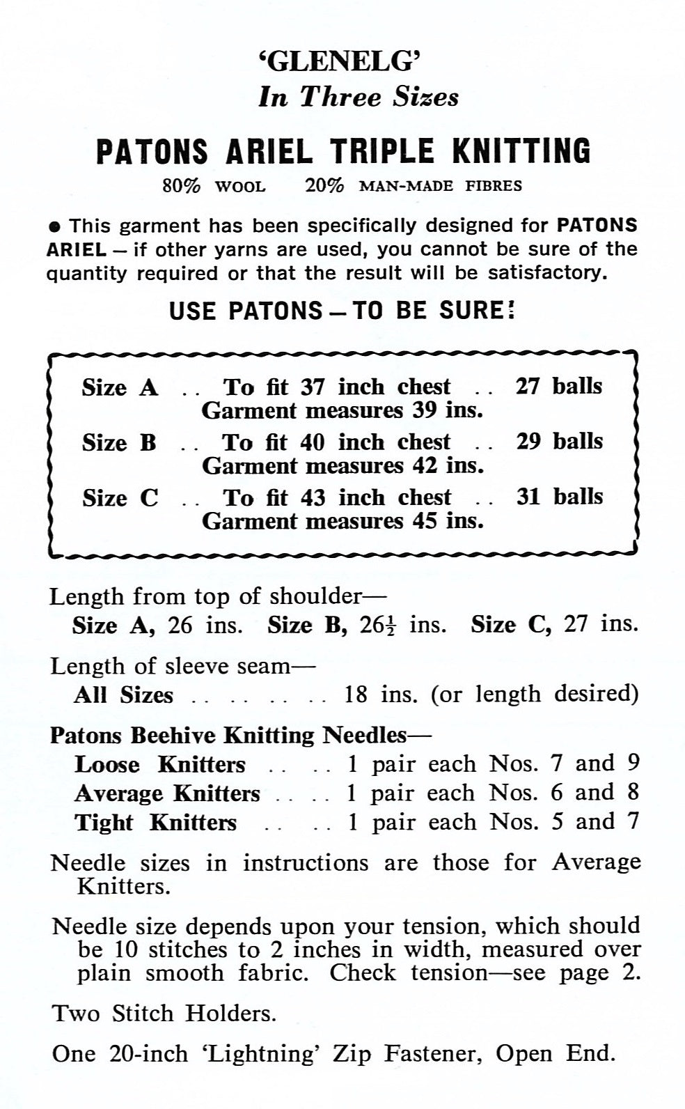 Men's Cardigan Knitting Pattern, Easy with Zip Front, Digital Download