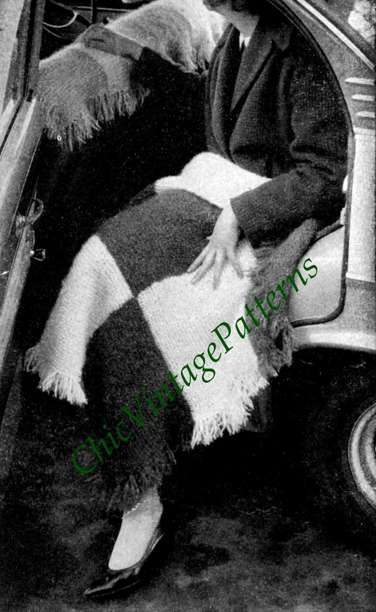 Easy-to-Knit Afghan Rug, Mohair Rug, Instant Download