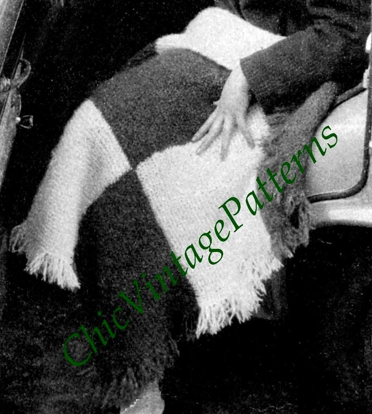 Easy-to-Knit Afghan Rug, Mohair Rug, Instant Download