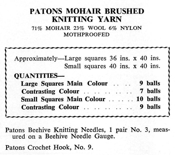 Easy-to-Knit Afghan Mohair Rug | ChicVintagePatterns