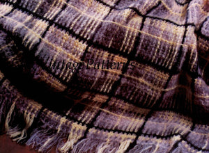 Tartan Afghan Rug Crochet Pattern,  Mohair Rug, Instant Download