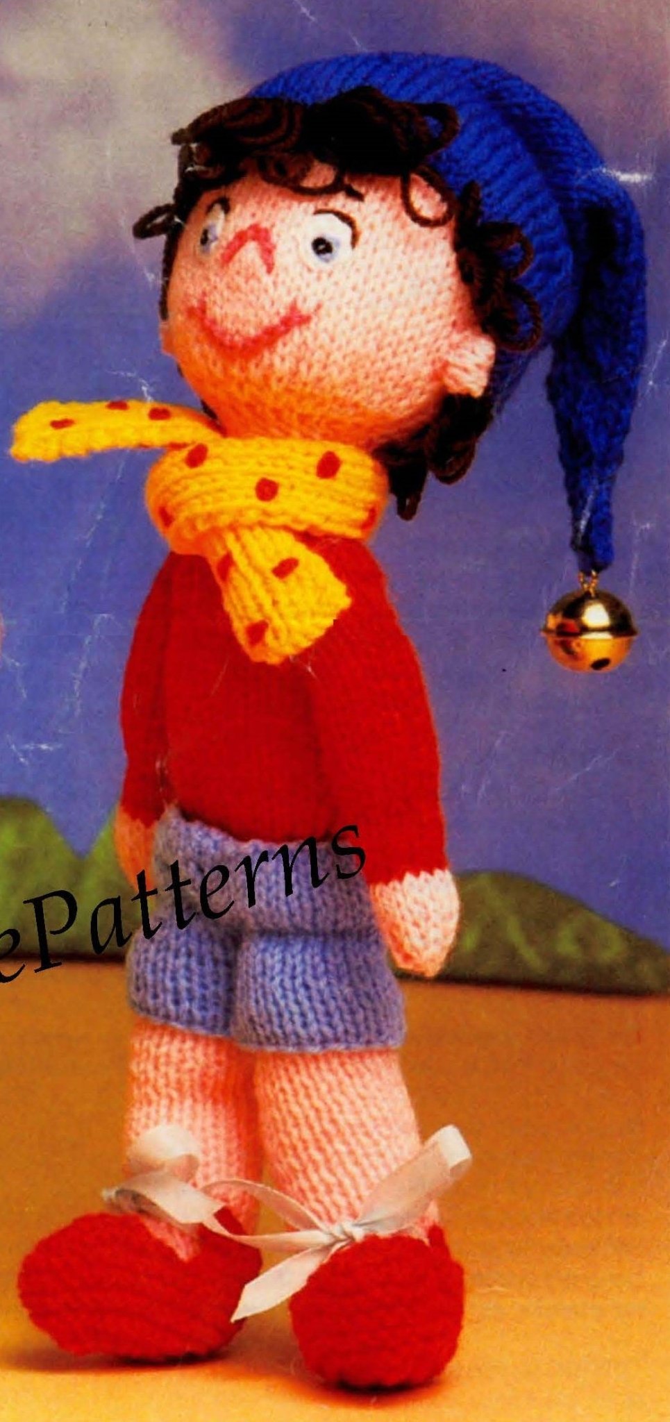 Noddy and Big Ears Knitting Pattern, Soft Toy, Instant Download