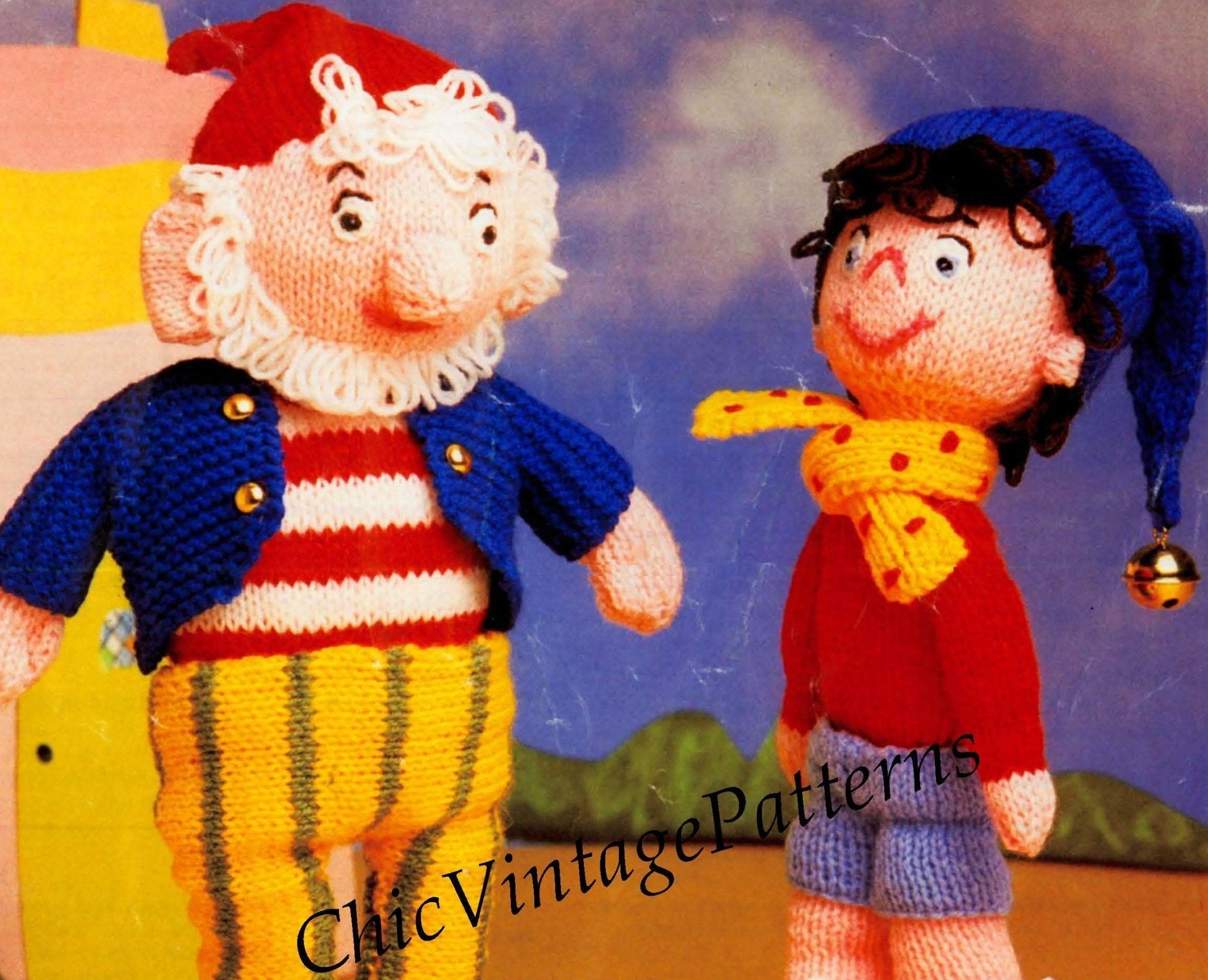 Noddy and Big Ears Knitting Pattern, Soft Toy, Instant Download