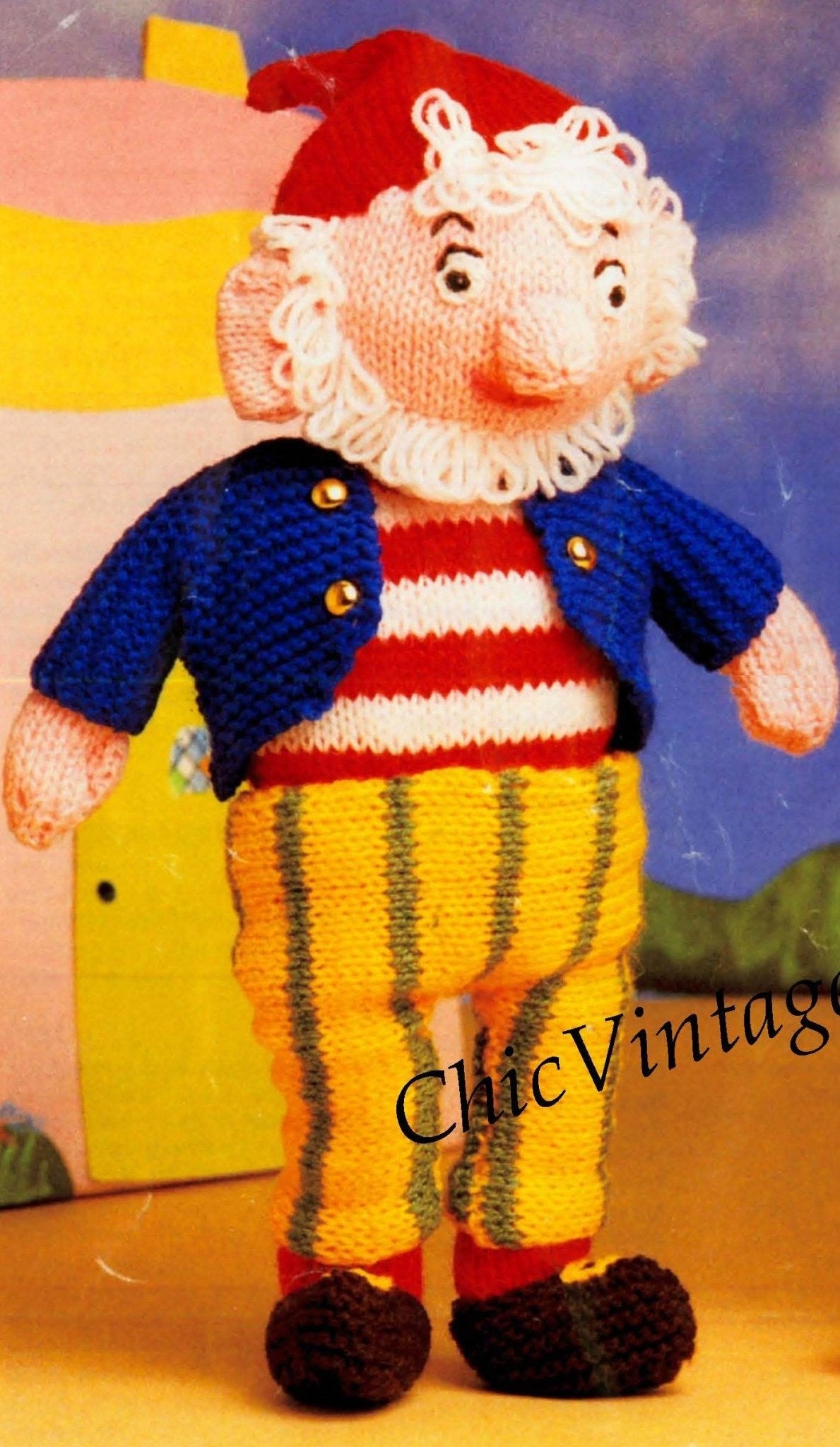 Noddy and Big Ears Knitting Pattern, Soft Toy, Instant Download