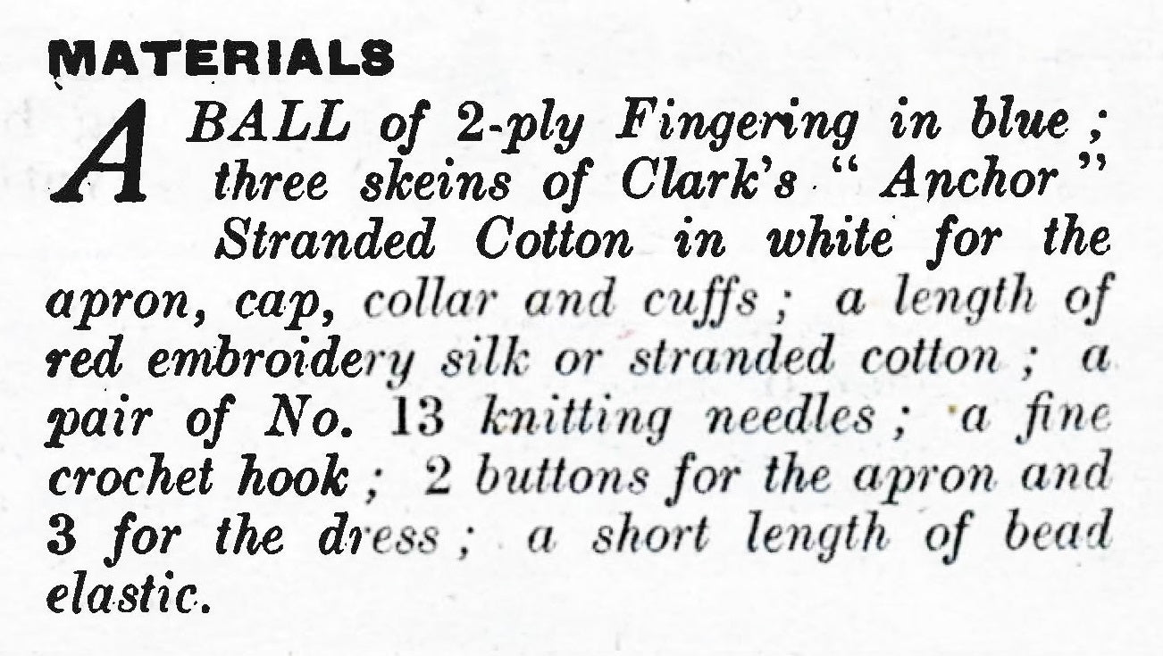 Knitted Doll's Nurses Uniform Pattern, 6.1/2 inch Doll, Instant Download