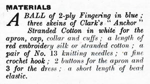 Knitted Doll's Nurses Uniform Pattern, 6.1/2 inch Doll, Instant Download