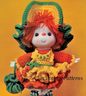 Lollipop Lane Doll Pattern, "Orange Marmalade", Instant Download