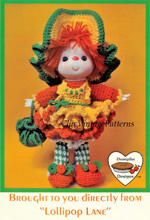 Lollipop Lane Doll Pattern, "Orange Marmalade", Instant Download
