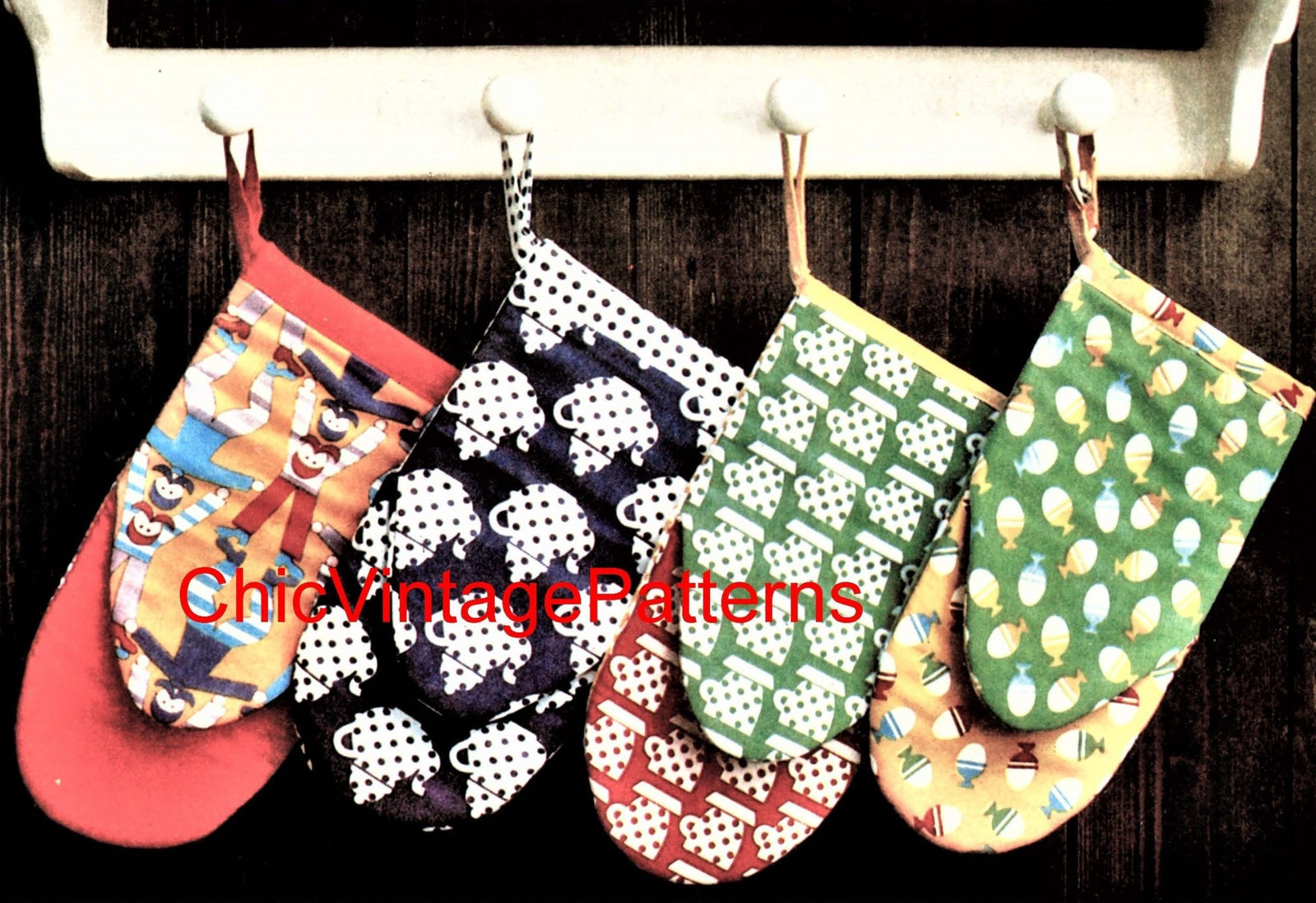 Oven Gloves Sewing Pattern, Kitchen Mitts, Home Decor, Instant Download