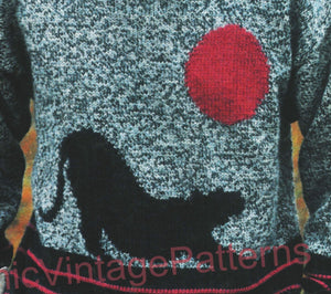 Knitted Men's Panther Sweater Pattern, Instant Download