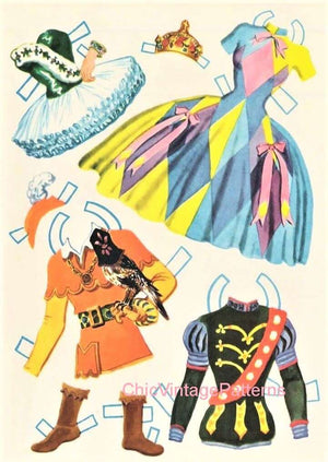 Paper Doll Book, Ballet Dolls, 1957, Instant Download
