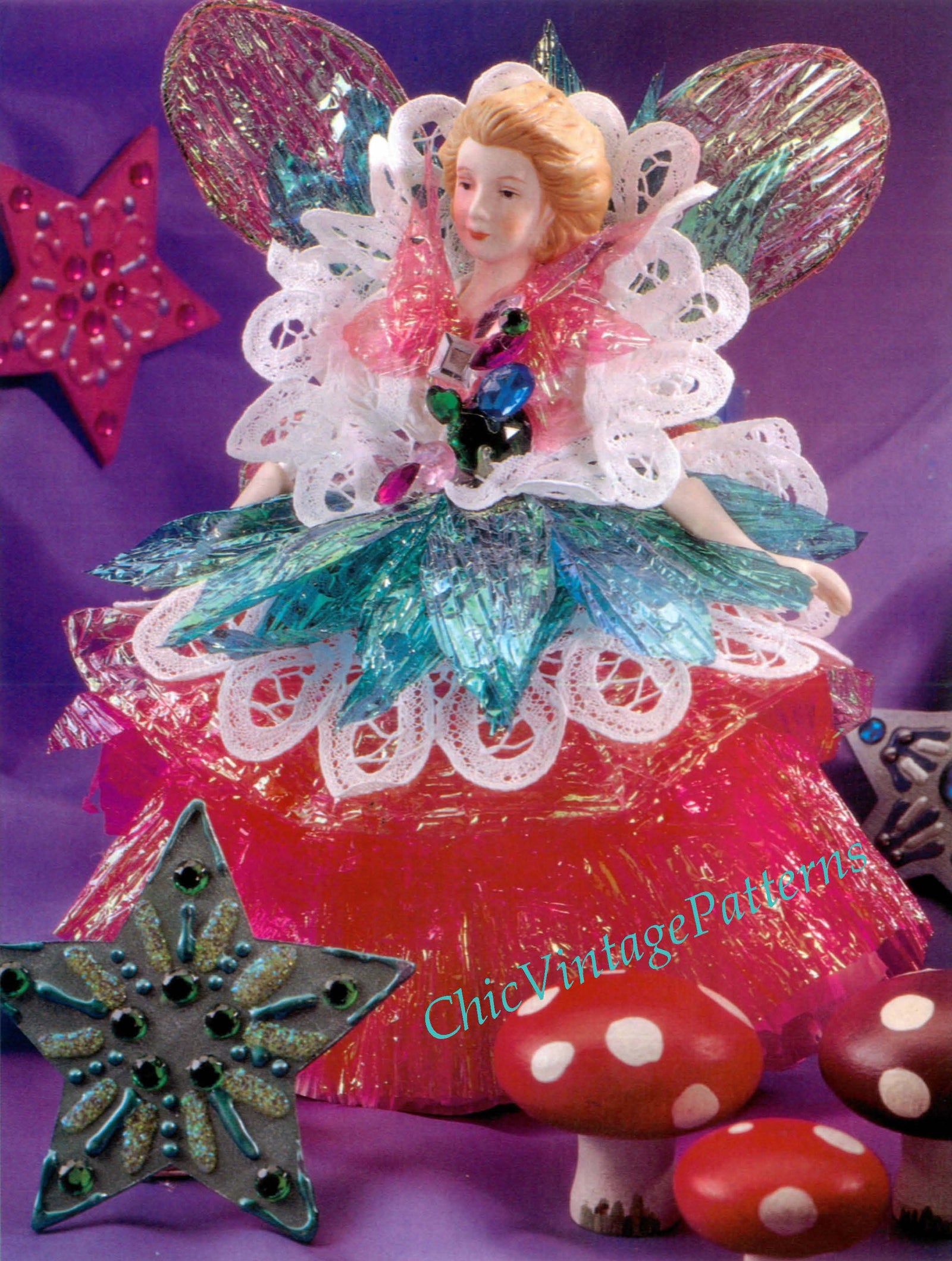 Paper Fairy Pattern, Christmas Decoration, Instant Download