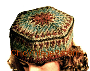 Knitted Ladies Pillbox Pattern, Jacquard Design