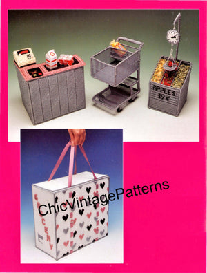 Plastic Canvas Fashion Doll Grocery Store Pattern, Instant Download