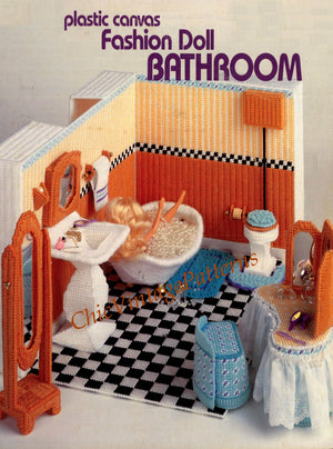 Plastic Canvas Doll Bathroom Pattern, Instant Download