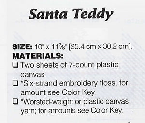Plastic Canvas Christmas Pattern, Santa Teddy Decoration, Instant Download