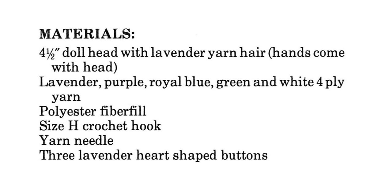 Crochet Lollipop Lane Doll Pattern, "Plum Preserves", Instant Download