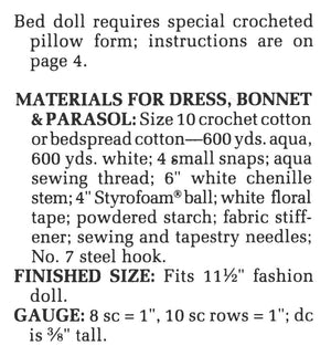Crochet Doll's Dress Pattern, 11.1/2 inch Doll, Digital Download
