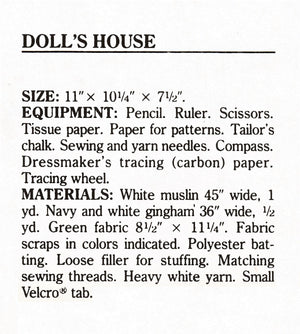 Quilted Doll's House, Toy Sewing Pattern, Soft Doll's House, Instant Download
