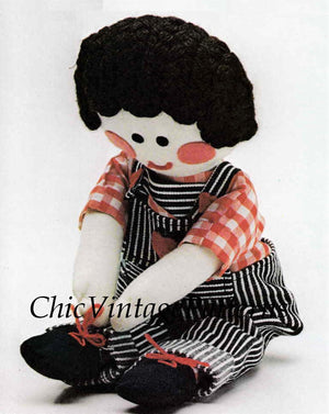 Rag Doll Sewing Pattern, Boy and Girl Doll, Instant Download