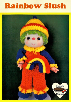 Crochet Cupcake Corner Doll Pattern, "Rainbow Slush", Digital Pattern