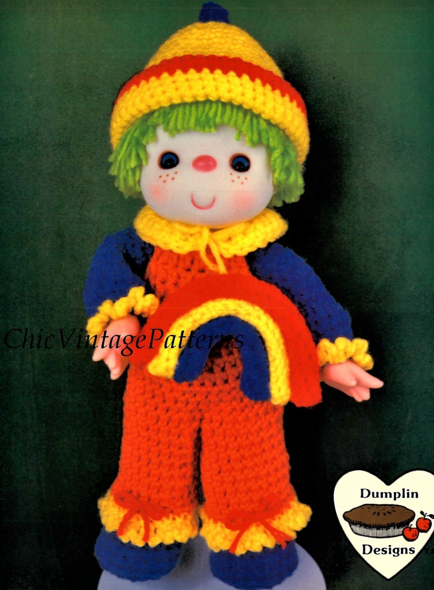 Crochet Cupcake Corner Doll Pattern, "Rainbow Slush", Digital Pattern